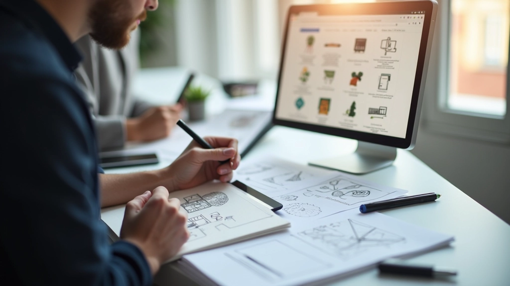 Processo de criação de um conjunto coeso de ícones com grelhas de construção e variações de estilo