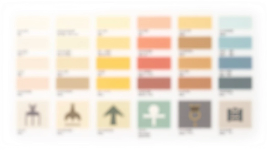 Paleta de cores organizada com tonalidades e variações sistemáticas para design visual